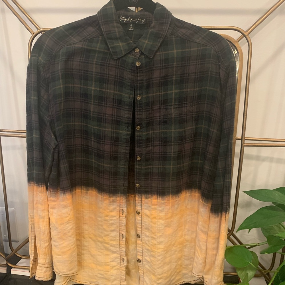 Elizabeth and James Dip-dyed Faux-Flannel Shirt